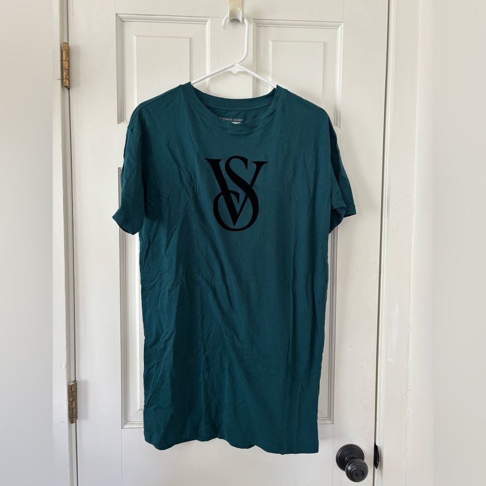 Victoria's Secret Teal Logo Sleep Shirt